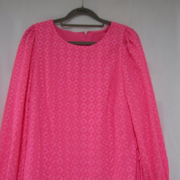 Lilly Pulitzer 4 Aisha Romper Barbie Pink Eyelet Lace - Picture 3 of 9